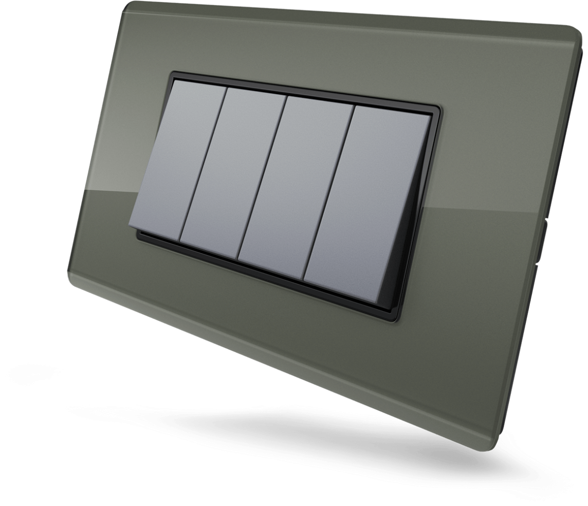 Alemac A+ modular switch plate with four switches